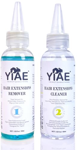 YIAE Ausgewählt Profi-Set Tape Extensions Löser und Klebereste Entferner, Extra Stark Zitronenöl Echthaar Extensions Tape löser, Bondinglöser und Extensions Entferner Spray für Hair Extensions-200ml