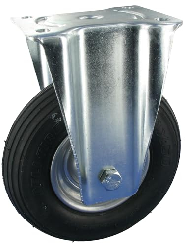 Rollentechnik Bockrolle Rad Luftreifen Ø260x85 mit Kugellager & Anschraubplatte Bauhöhe 295mm Tragfähigkeit 200 kg