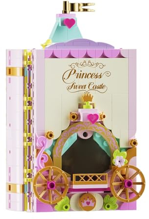 Vinbosion Bauklötze Set,Prinzessin Schloss Album Bauklötze Spielzeug mit 5 Zoll Fotorahmen,Mädchen Geschenk für Geburtstag,Weihnachten,Neujahr