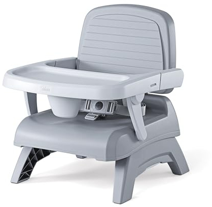 Chicco Bento Booster 3-in-1 Portable Booster Seat for Table, Feeding Seat and Toddler Chair for Babies and Toddlers, for Children up to 50 lbs., Lightweight, Compact Fold | Oyster/Grey