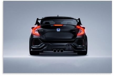 JDM Auto-Poster für Civic Typ R Rennwagen, Rückansicht Zimmer, Wohnzimmer, Dekor, moderne ästhetische Wandkunst, Geschenk für Freunde, Bett, ungerahmt, 40 x 60 cm