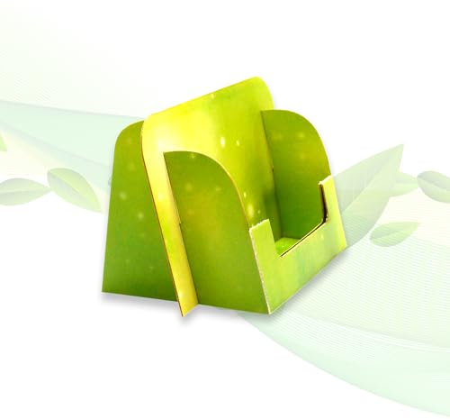 thefoldstands Lot de 5 porte-cartes de visite écologiques pliables « Green Design » pour cartes de visite horizontales 9,0 x 5,5 cm - En carton FSC - Utilisation à court et moyen terme