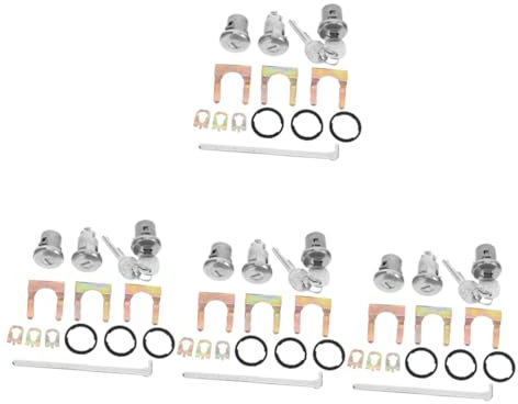 OUNONA 4 Ensembles Noyau De Serrure De Porte Remplacement du Cylindre De Serrure De Porte Serrure De Porte Et De Coffre Kit De Cylindre De Serrure De Porte Alliage De Zinc