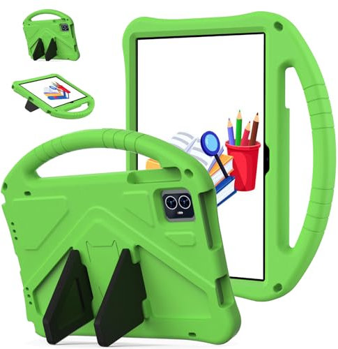 Eabhulie Niños Funda para Blackview Tab 80 10,1 2023, EVA Resistente Ligera Portátil Soporte de Mango Carcasa Infantil Antigolpes Verde