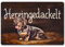 speecheese Hereingedackelt Fußmatte in 40x60 cm ohne Rand mit Dackel Aquarellgemälde-Stil auf hölzernem Hintergrund Mit Halsband geschwungener Schriftart Stilvoll dunkler Charme für Ihr