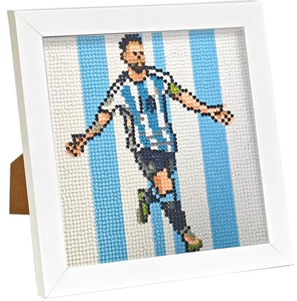 QDUODUO Fussball Diamond Painting mit Rahmen für Kinder ab 6 Jahre und Erwachsene Anfänger, LM10 Fußball 5D Diamant Malerei Bilder, 20x20cm Kleine DIY Mosaikherstellung Bastelset für Jungen Mädchen