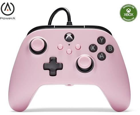 Mando con cable PowerA para Xbox Series X|S - Rosa, mando, mando para videojuegos con cable, mando para juegos, funciona con Xbox One