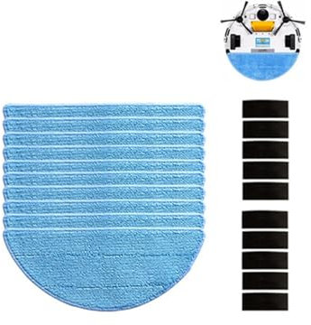 Tbrov Filtro de Polvo primario Cepillo Lateral Filtro Hepa eficiente Compatible con Ilife V5 V5s V3 V3s V5pro V50 V55 X5 V5s Pro Robot Partes de Aspirador(Ilife-v3v5MOPZUHE20)