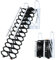 Escalera de ático de Pared, 12 Peldaños Escaleras Telescópicas desván, Escaleras Metálicas Plegables para áticos con Peldaños Telescópicos, para áticos, garajes y techos (Black, 12 Peldaños)