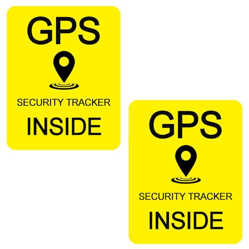 Aufkleber für GPS-Sicherheitstracker innen, GPS-Tracking-Aufkleber-Set, Warnschild für Autofenster, Motorrad, Fahrrad, Telefon, Laptop, Diebstahlsicherheitsschild (60 x 77 mm), 8 Stück