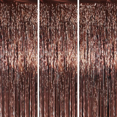 Voircoloria 1 x 2 m Aluminium-Fransenvorhänge, Quasten-Party-Dekorationen, Fransenvorhang-Hintergrund für Geburtstag, Babyparty, Geschlechtsoffenbarung, Abschlussfeier (3
