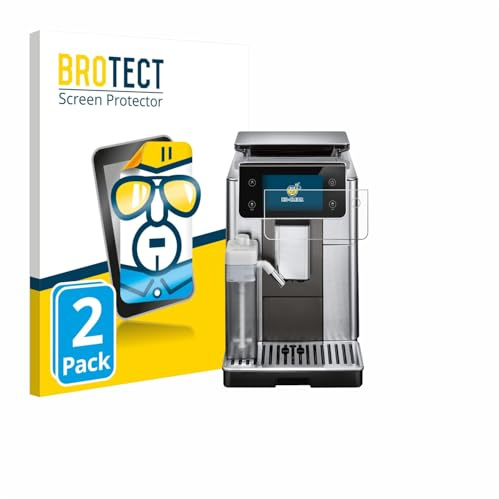 BROTECT Schutzfolie für DeLonghi PrimaDonna Aromatic ECAM630.75.TSM | 2 Stück Transparenter Displayschutz Made in Germany Klare Displayschutz-Folie Clear Einfache Montage Case-Friendly