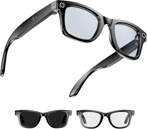 Cyanvue Ai Smart Glasses, 8mp Camera Glasses with Music & Call Features, Smart Brille mit Blaulichtfilter und polarisierte UV-Schutzgläser, Intelligente Bluetooth-Brille für Damen und Herren (A)