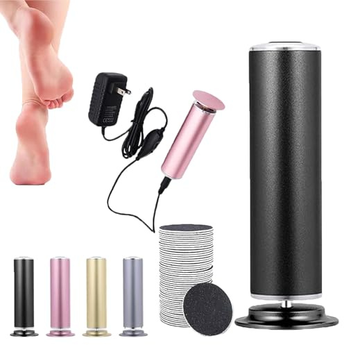 Rapeuse Pieds électrique, Professionnel Ponceuse Pied, Puissante Ponceuse Pieds Electrique, Râpe Electrique Pieds, Avec 60 Disques de Papier de Verre, Pour éliminer Les Callosités (Noir)