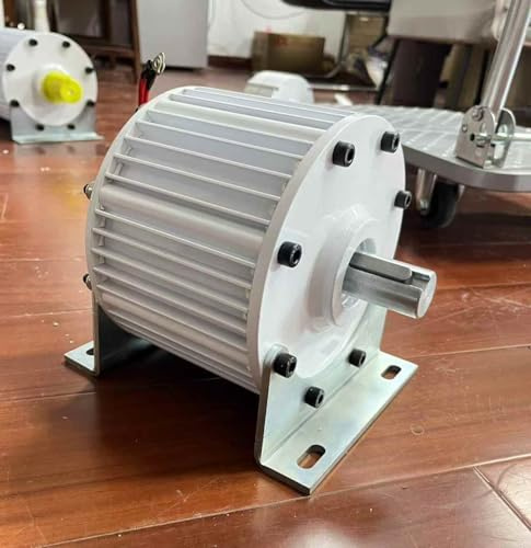 KX-ENERGIE 2000W 3 Phasen Permanent-Magnetgenerator 500U/min Getriebeloser Elektromotor,48V,220V,380V Permanentmagnet-Synchrongenerator für Windkraftanlagen Wasserturbinengenerator mit Sockel