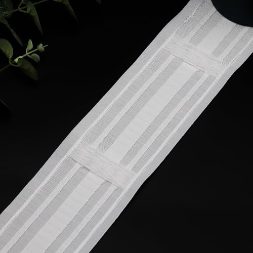 YIGOOWN Gardinenband Vorhangband zum Aufnähen 8.5CM Breit Universal Kräuselband Schlaufenband für Gardinen Gardinen Faltenband mit Schlaufen 20M