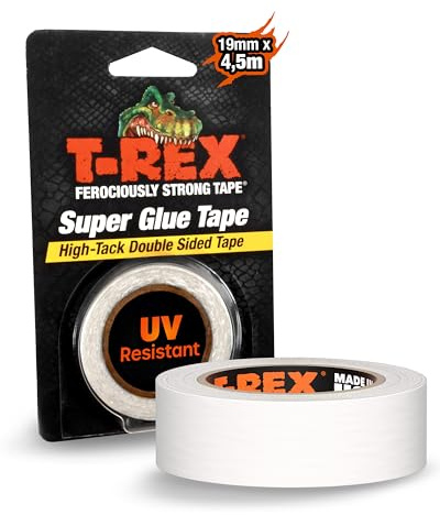 T-REX Double Sided Tape, doppelseitig, extra stark, 19mm x 4,5m | permanente Klebkraft, Montage, Haushalt & Handwerk, Sekundenkleber-Alternative