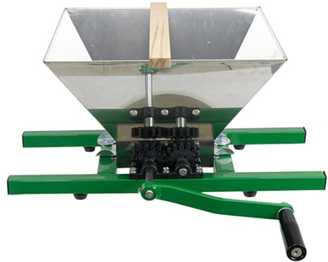 Manueller Obstmühle, Edelstahl, mit Trichter von 7 l, manuell, für Trauben, Beeren, Birnen, Pfirsiche, Pflaumen, Zitrusfrüchte, Zitronensaft, Cidre