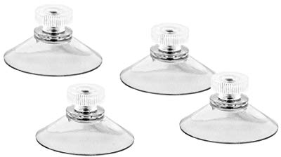 Vakuplastic 4 x Saugnapf Ø 40mm mit M4 Gewinde V2A, Saugnäpfe, mit Rändelmutter klar