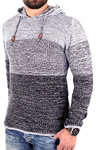 Reslad Strickpullover Herren Colorblock Kapuzen-Pullover Hoodie RS-3108