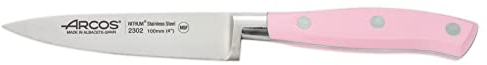 Arcos Serie Riviera Rose - Cuchillo Mondador - Hoja de Acero Inoxidable Forjado NITRUM 100 mm - Mango de Polioximetileno (POM) Color Rosa