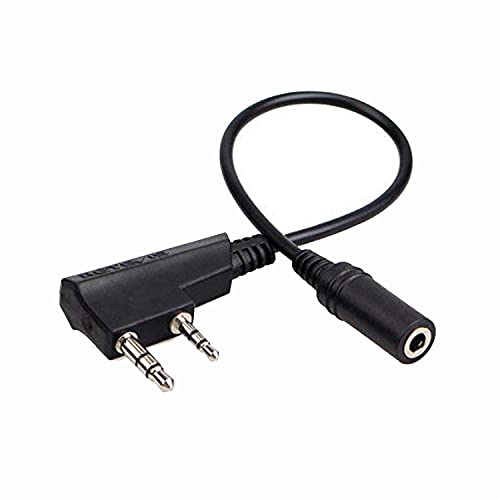 Retevis TCK01 Walkie Talkie 2 Pin Cable de Transferencia de 3.5mm Auricular de Teléfono Femenino Compatible con Walkie Talkie RT24 RT22 RT27 RT5R RT28 Baofeng BF-888S Kenwood (1 Pac)