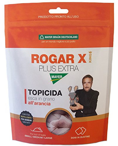 MAYERBRAUN Rogar X Topicida Esca in Grano all'arancia Per Topi Small Medium Large Grammi 150