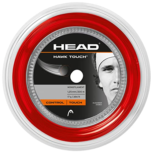 HEAD Unisex-Adult Hawk Touch Rolle 120m Tennis-Saite, Rot, 1.30 mm / 16 g