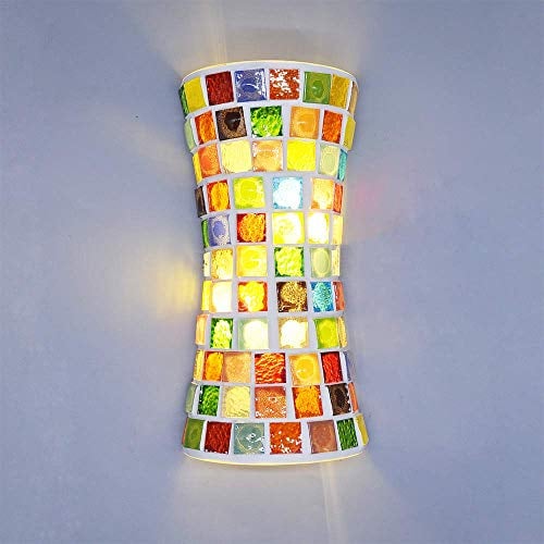 Artpad Modernes Böhmisches Glasmalerei-Wand-LED-Licht (33 cm) Auf- und Ab-Doppellicht für Treppen Schlafzimmer Wohnzimmer Aufputzleuchten 220 V Marokkanisch Arabisch Orientalisch l Handgefertigt