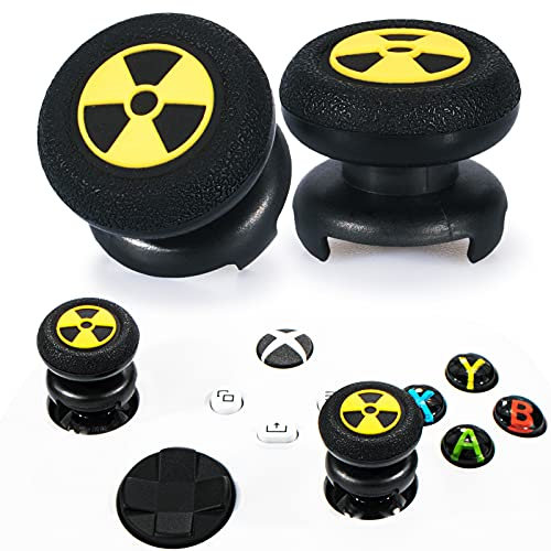 Playrealm FPS Thumbstick Grip Agarres para el Pulgar Extensor Y Textura 3D Caucho Silicona Apretón Cubrir 2 juegos para Xbox Series X/S & Xbox One Mando (Radiación Negra)