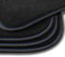 Bär-AfC Auto Fußmatten Premium passend für Skoda Fabia 1 6Y 1999-2007, Autoteppiche Velours Schwarz, Nubuk Band Schwarz, Doppelnaht Blau + Weiß, Set 4-teilig, SK03480