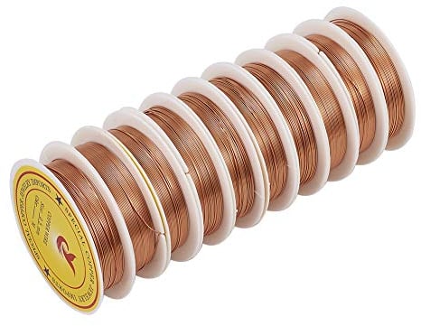 Beadthven Kupferdraht, 10 Rolle, 18 Gauge/1 mm, anlaufgeschützt, 18 m, biegbar, für Schmuckherstellung, zum Basteln von Blumen, zum Verpacken von Anhängern