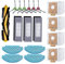 Lot de 18 Accessoires de Rechange pour aspirateur Ecovacs Deebot N8/ N8+/ N8 Pro/ N8 Pro+/ OZMO T8/ T8+/ T8 AIVI/ T8 AIVI+/ T9/ T9+, 4 lingettes, 3 filtres, 4 Sacs à poussière, 1 Brosse Principale, 6