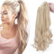 Ponytail Extension Pferdeschwanz Zopf mit Klammer Haarteil Haarverlängerung Hair Piece Haar Hitzebeständig (Glatt+Gewellt) wie Echthaar 18(45cm) Golden Mix Bleichblond