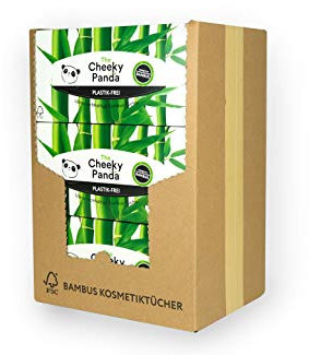 The Cheeky Panda - Bamboo Cosmetic tissues - 12 x 60 Sheets - 3-ply - Super Soft and Plastic-Free - Sustainable and Environmentally Friendly Tissue Box - FSC Certified - Ideal for Allergy sufferers