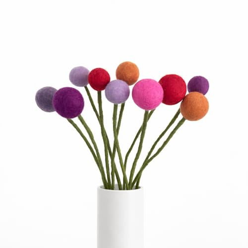 Én Gry & Sif - Filzblumen Strauß Blumen aus Filz - Blumenstrauß - handgemacht (Abendrot)
