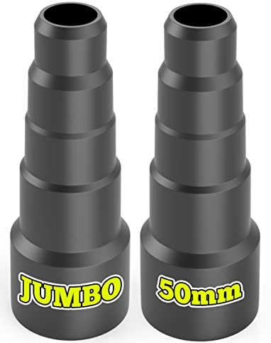 2 Stück Schlauchadapter JUMBO - Staubsaugeradapter - Schlauch Reduzierstück für z.B: Bosch, Makita, Kärcher - Für Anschluß an Staubsaugerschlauch, Polyvinylchlorid (PVC)