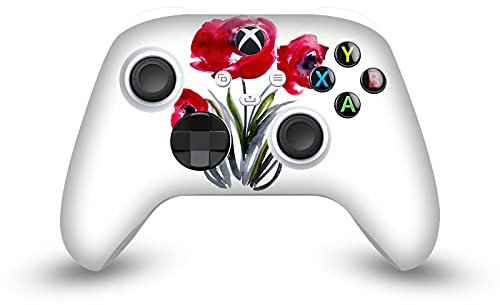 Head Case Designs Offizielle Mai Autumn Red Flowers Kunst Mix Vinyl Haut Gaming Aufkleber Abziehbild Abdeckung kompatibel mit Xbox Series X/S Controller