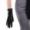 DooWay Lange Lederhandschuhe für Damen, Kunstlack-PU, Wet-Look, sexy Kostüm, glänzend, Schwarz, 13 cm - 100 cm, Glänzendes Schwarz, 28 cm, 38