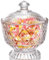 Lyellfe Glass Candy Dish with Lid, 40 Oz Large Clear Covered Candy Bowl, Decorative Embossed Cookie Food Storage Container Jar for Candy Buffet, Office Desk, Home Kitchen, Lead-free