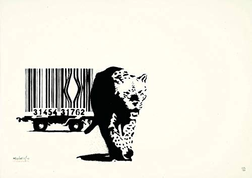Fabulous Poster Plakat Banksy Leopard Pantere Barcode Käfig