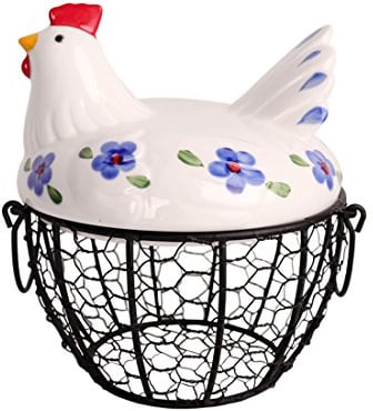 Farmhouse Style Egg Storage Collect Basket/Decorative Kitchen Storage Baskets for Kitchen Countertop