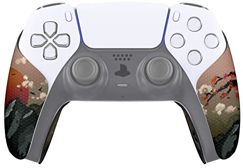 eXtremeRate PlayVital Grip Sticker für ps5 Anti-Rutsche Professionale strukturierte Gummipads Griffpolster Aufkleber Skin für ps5 Controller(View of Rising Sun)