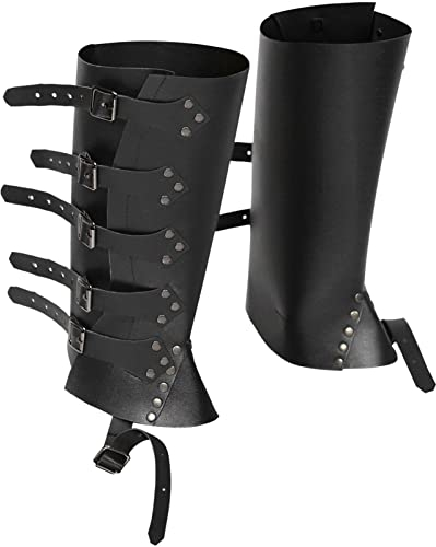smashing Überziehstiefel aus Kunstleder,Überzieher für Piratenstiefel mit Nieten | Mittelalterliche Gamaschen-Beinabdeckungen Piraten- und Renaissance-Kunstleder-Steampunk-Kostüm für Erwachsene