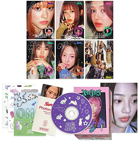 NewJeans - 1st Single [OMG] (Message Card Ver - Random Ver) Out Box + Message Cards + Photobook + Lyrics + CD + Photocards + Sticker + 1 PVC Card