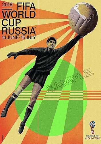 Football Poster FIFA World Cup Russia 2018 Championship Socker Vintage Wall Art Picture A4