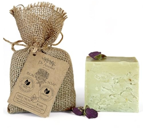 Dr.Ancient Black Rose Soap Bar Organic Natural Vegan Traditional Handmade Antique - Makeup Remover, Skin Cleanser - Absolutely No Chemicals! Pure Natural Soap!