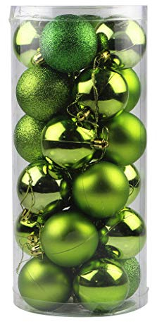 Weihnachtskugeln Weihnachtsbaumschmuck Baumkugeln Weihnachtsdekoration zum Aufhängen, 24 Stück, Dekorationen, Kugeln, Weihnachtsfeier, Ornament, Weihnachtskugeln für Party (Green, One Size)