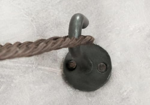 Set of 2 Grey Metal Ceiling Hooks, Iron Wall Hooks, Hanging Planter Hooks, Nkuku Aniko Ceiling Hooks