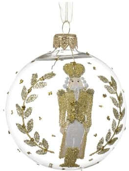 Selezione Cartoleria Varzi Dal 1956 Pallina Albero Di Natale Schiaccianoci Oro Con Glitter